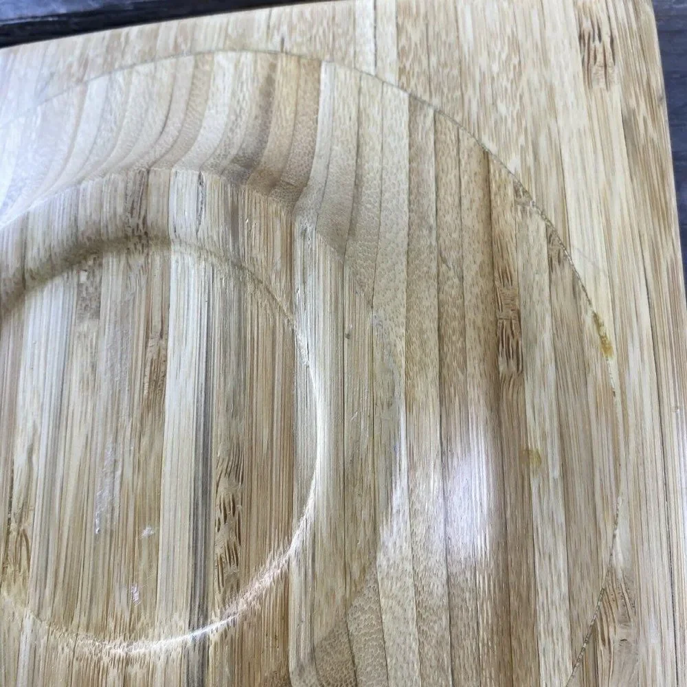 Japanese Style Bamboo Square Plate Natural Solid Wood 8X8 in